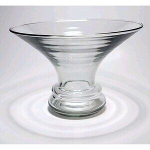 Vtg MCM Retro Flared Glass Bowl Iridescent Grannycore Collectible